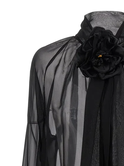 Dolce & Gabbana Rose Chiffon Shirt Shirt And Blouse Black