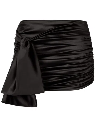Dolce & Gabbana Short Draped Satin Skirt With Side Bow