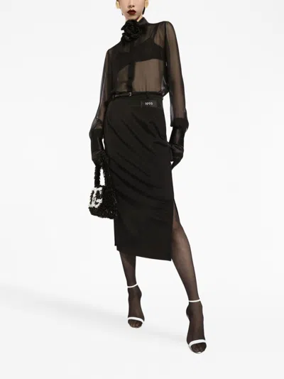 Dolce & Gabbana Silk Chiffon Shirt With Satin Details