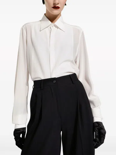 Dolce & Gabbana White Silk Shirt