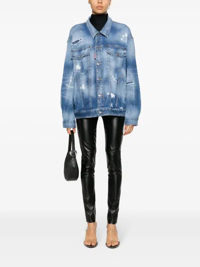 Shop Dsquared2 Oversized Denim Jacket