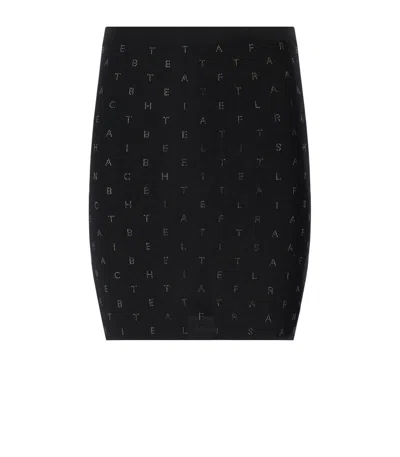 Elisabetta Franchi Crystal-lettering Ribbed Mini Skirt