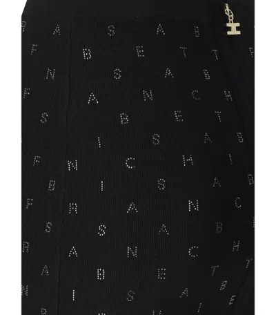 Elisabetta Franchi Crystal-lettering Ribbed Mini Skirt