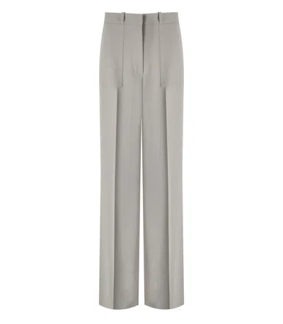 Elisabetta Franchi Pearl Grey Wide Leg Trousers In Gray