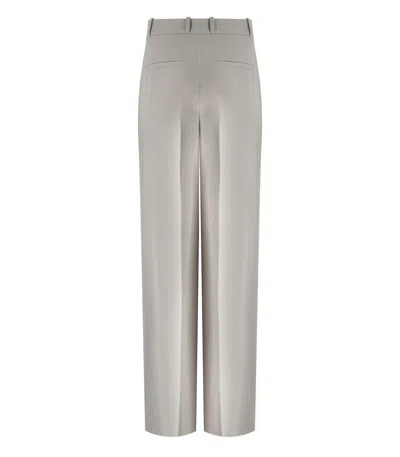 Elisabetta Franchi Pearl Grey Wide Leg Trousers In Gray
