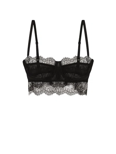 Shop Dolce & Gabbana Black Sicily Lace Bralette