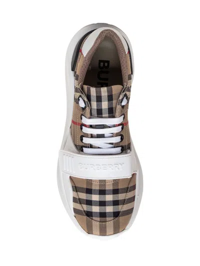 Shop Burberry Sneaker Check In Beige