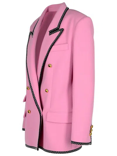Moschino Blazer Double-breasted Gold Buttons In Pink