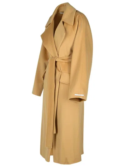 Shop Sportmax 'orense' Beige Wool And Cashmere Blend Coat