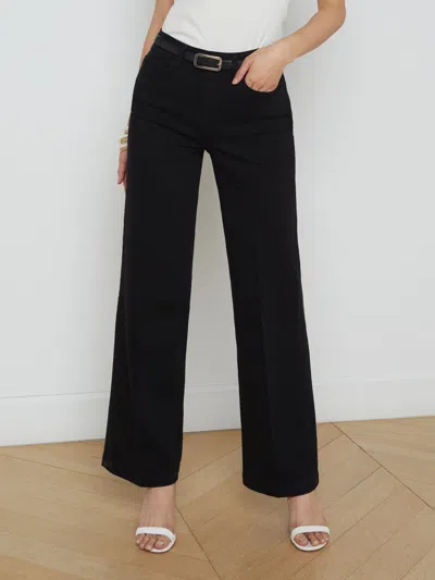 L Agence Scottie Wide-leg Jean In Black