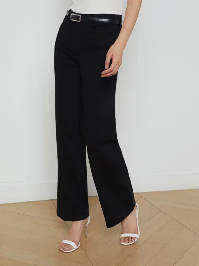 L Agence Scottie Wide-leg Jean In Black