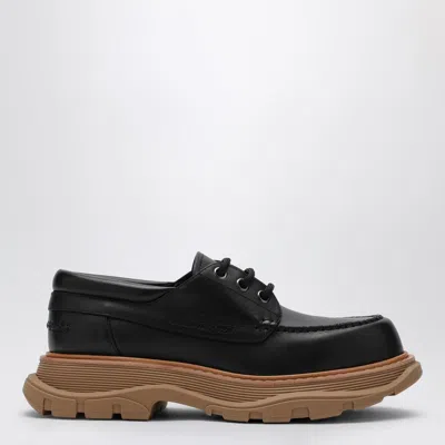 Alexander Mcqueen Leather Lace-up Shoes With Chunky Sole In Black