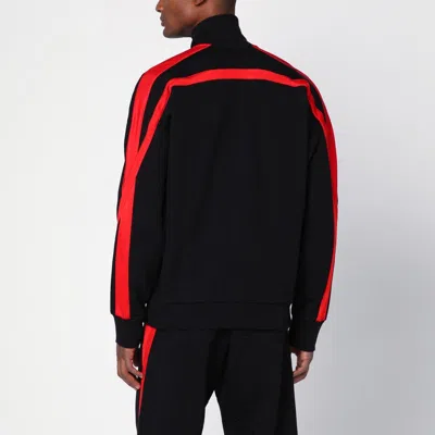 Alexander Mcqueen Multicolored Striped Zip-up Blouse In Black