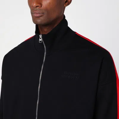 Alexander Mcqueen Multicolored Striped Zip-up Blouse In Black