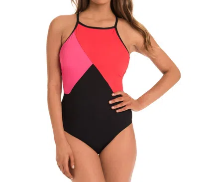 Amoressa High Neck One Piece Swimsuit In Amo Solitaire In Multi