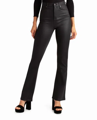 Nicole Miller Glisten High Rise Flared Jeans In Black In Black