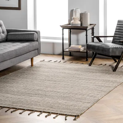 Shop Nuloom Diem Geometric Cotton Tassel Area Rug