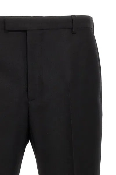 Gucci Logo-patch Tailored Trousers In Black