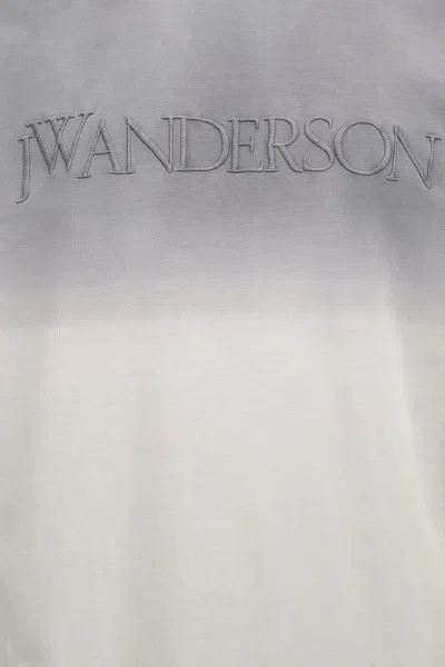 Jw Anderson Gray Embroidered-logo Gradient Sweatshirt In Gray