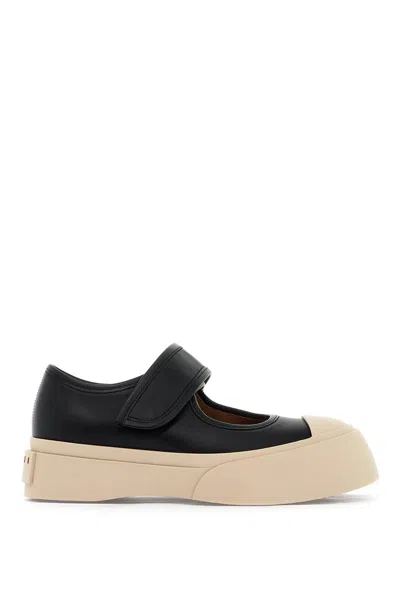 Shop Marni Pablo Mary Jane Nappa Leather Sneakers Women In Black