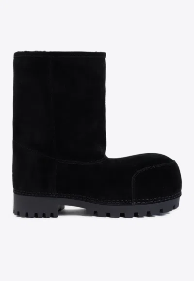 Shop Balenciaga Alaska Fur Low Boots In Black