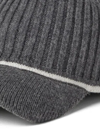 Brunello Cucinelli Knitted Cap In Gray
