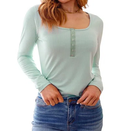 Heimish Usa Count On Me Ribbed Bodysuit In Sage In Multi