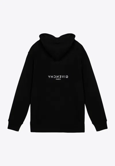 Shop Givenchy Archetype Logo Hooded Sweatshirt In Black