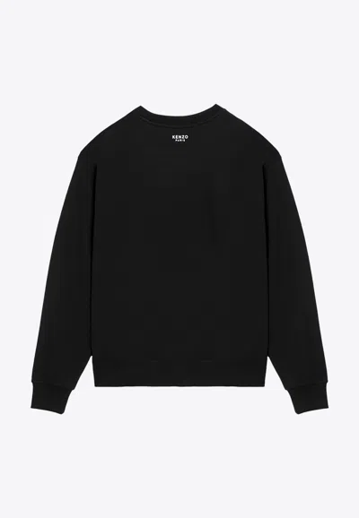 Shop Kenzo Boke Flower Embroidered Sweatshirt In Black