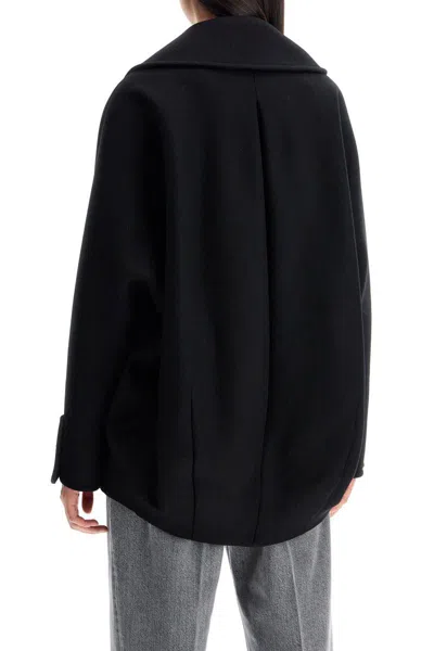 Versace Double-breasted Cocoon In Black