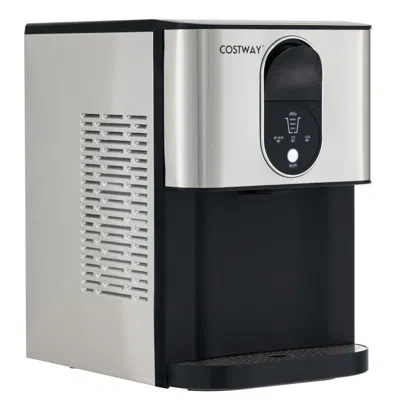 Hivvago Self Dispensing Nugget Ice Maker Countertop With Soft Chewable Pellet Ice Cubes-silver