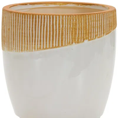 Homezia Brown Clay 9.97403 Ounce Round Pot Planter