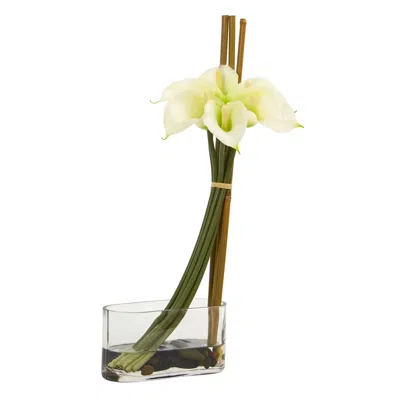 Homplanti 18" Calla Lily With Bamboo Artificial Arrangement