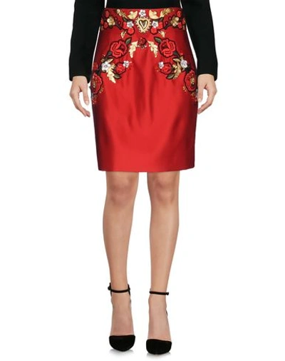 Dolce & Gabbana Knee Length Skirt In Red