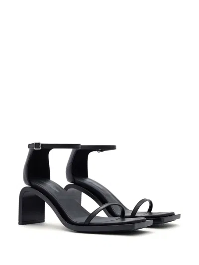 Courrèges Sandals With 85mm Heel And Rubber Sole In Black
