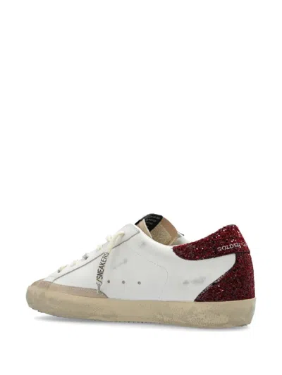 Shop Golden Goose Sneakers In White/bordeaux/silver