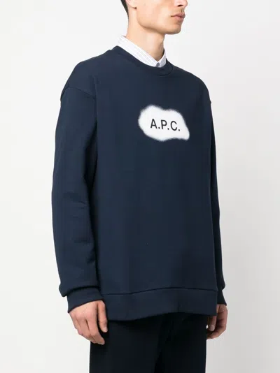 Shop Apc A.p.c. Logo Organic Cotton Sweatshirt