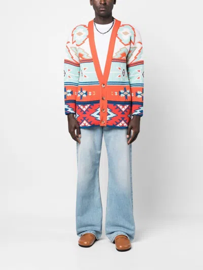 Alanui Jacquard Geometric V-neck Cardigan