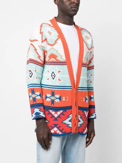 Alanui Jacquard Geometric V-neck Cardigan