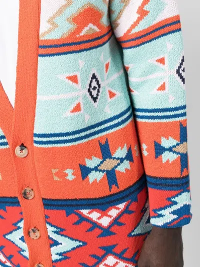 Alanui Jacquard Geometric V-neck Cardigan