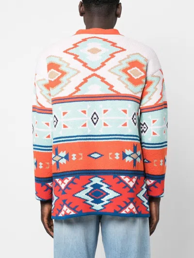 Alanui Jacquard Geometric V-neck Cardigan