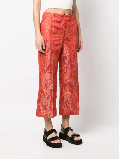 Alberto Biani Cropped Jacquard-pattern Trousers