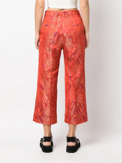 Alberto Biani Cropped Jacquard-pattern Trousers