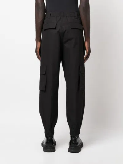 Alexander Mcqueen Cotton Cargo Trousers In Black