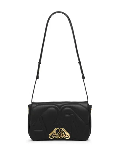 Shop Alexander Mcqueen Alexander Mc Queen Seal Logo Small Leather Crossbody Bag