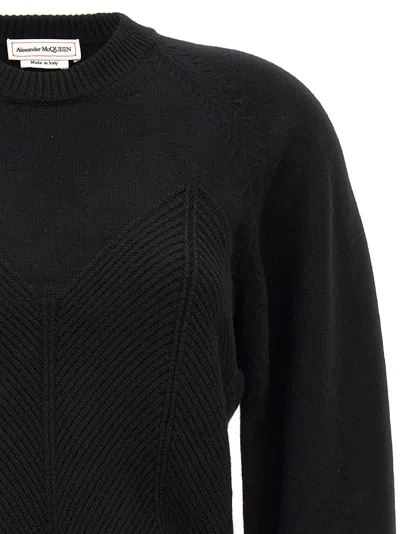 Alexander Mcqueen Chevron Corset Sweater In Wool