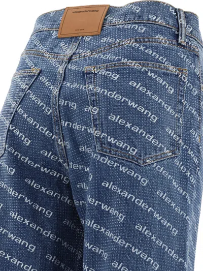 Shop Alexander Wang Jeans With Logo Crystal Hotfix