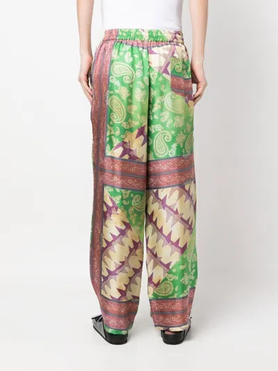 Shop Aries Printed Silk Trousers