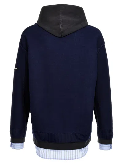Balenciaga Layered Sweater In Blue