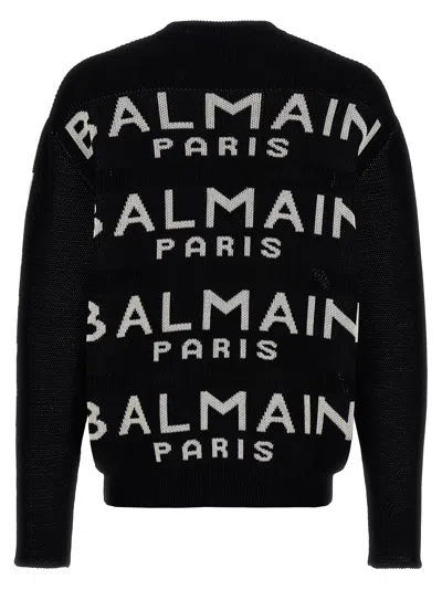 Shop Balmain All Over Logo Sweater